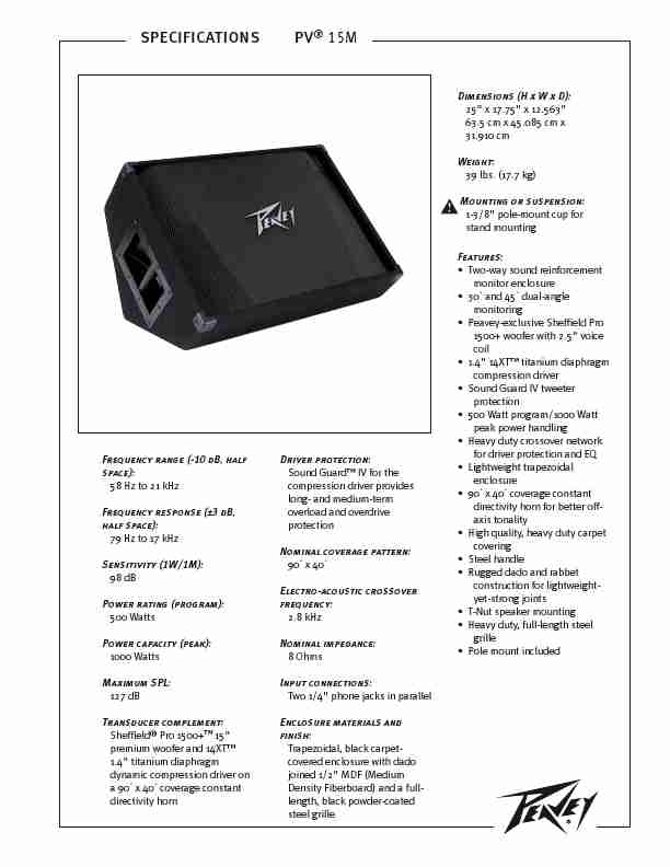 Peavey Car Speaker PV 15M-page_pdf